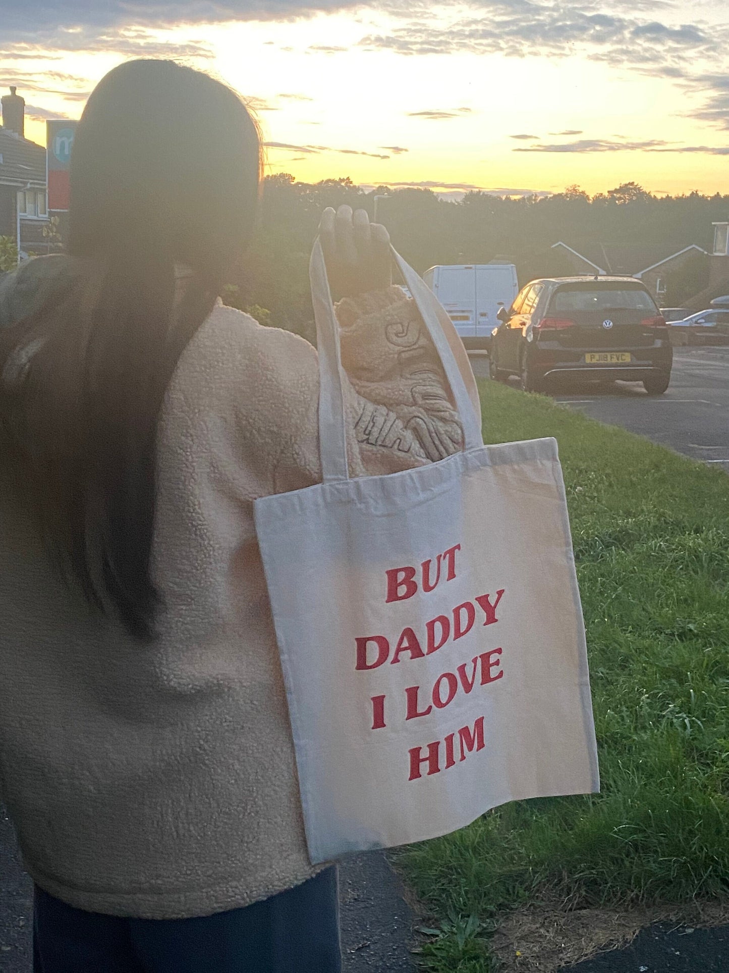 but daddy i love him tote bag