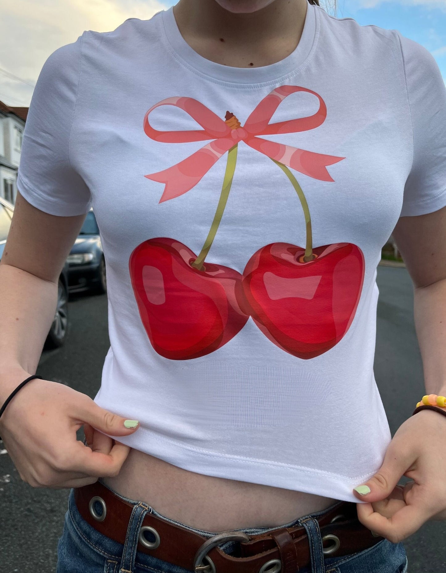 cherry baby tee